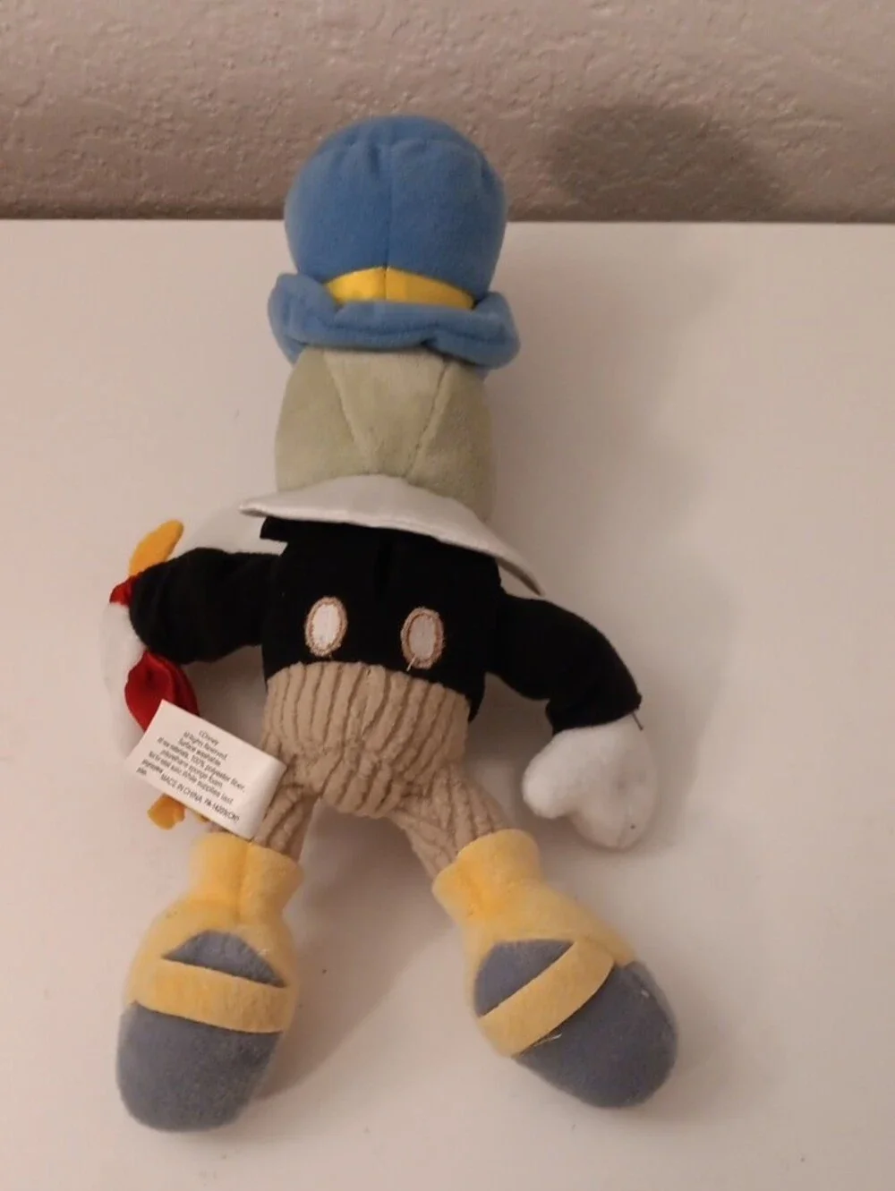Disney Jiminy Cricket Plush — Blue Hat, Yellow Outfit, Black Jacket